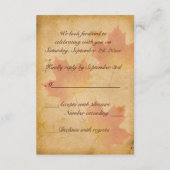 秋の落ち葉　古い紙の返信カードII - 小 出欠カード (裏面)