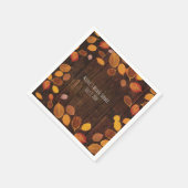 秋の落ち葉 天然木の黄金の葉のウェディング スタンダードカクテルナプキン (角)