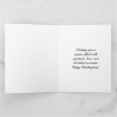 秋の落ち葉 感謝祭 折りたたみ式グリーティングカード カード (内部)