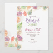 秋の落ち葉 手描き 招待状 (正面/裏面)