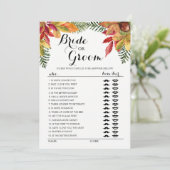 秋の落ち葉 新婦または新郎 ゲーム 編集可能 招待状 (スタンド正面)