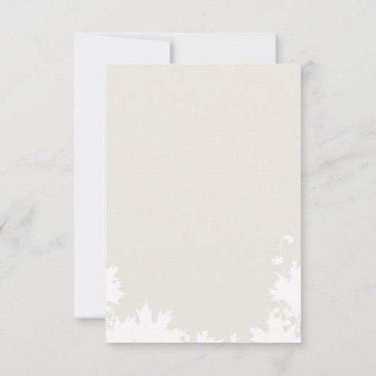 秋の落ち葉 水彩テーブルナンバー 招待状 (裏面)