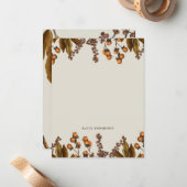 秋の落ち葉 水彩画の葉 ノートカード (正面/裏面インサイチュ)