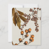 秋の落ち葉 水彩画の葉 ノートカード (裏面)