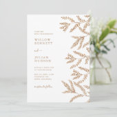 秋の落ち葉 水彩 結婚式 招待状 (スタンド正面)