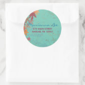 秋の落下葉招待状シール ラウンドシール (バッグ)