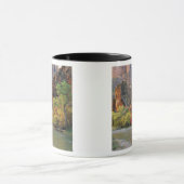 秋の葉がヴァージン川沿いの門口近くにある マグカップ (中央)