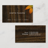 秋の葉が付いているエキゾチックな木製の名刺 名刺 (正面/裏面)