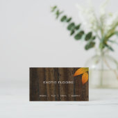 秋の葉が付いているエキゾチックな木製の名刺 名刺 (スタンド正面)