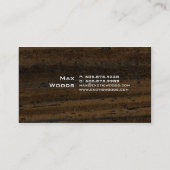 秋の葉が付いているエキゾチックな木製の名刺 名刺 (裏面)