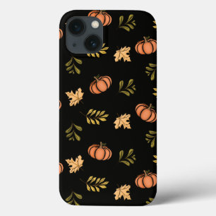 秋の葉とカボチャの電話ケース iPhone 13ケース