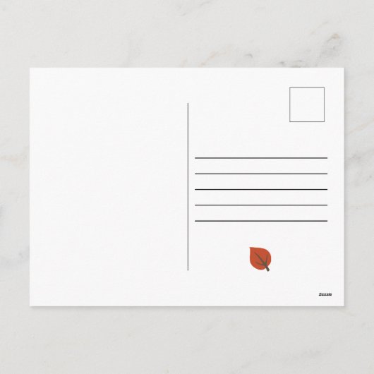 秋の葉とカボチャをお願いします 感謝祭の写真 シーズンポストカード (裏面)