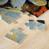 秋の葉とマウンテンクリークの岩 ジグソーパズル (側面)