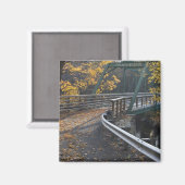 秋の葉とミラー川にかかる橋 マグネット (正面/裏面)