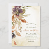 秋の葉と多肉性 |タンウォーター色 招待状 (正面)