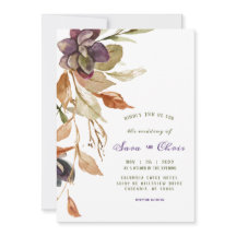 秋の葉と多肉性 |紫色の水彩