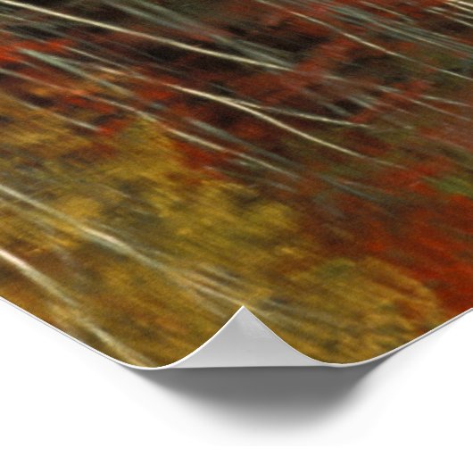 秋の葉と樺の木の反射;ヒアワタ ポスター (角)