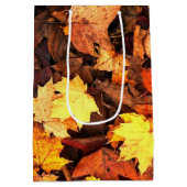 秋の葉と秋の色 ミディアムペーパーバッグ (裏面)