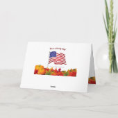 秋の葉と米国国旗のキリスト教の感謝祭 シーズンカード (裏面)