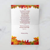 秋の葉と米国国旗のキリスト教の感謝祭 シーズンカード (内部)