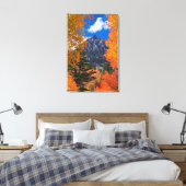 秋の葉に囲まれた山， CA キャンバスプリント (インサイチュ (寝室))