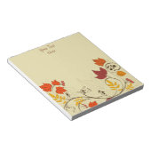 秋の葉のつる植物とカスタマイズ可能文字 ノートパッド (アングル)