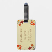 秋の葉のつる植物とカスタマイズ可能文字 ラゲッジタグ (裏面縦)