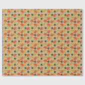 秋の葉のシカラフルームレスパターン ラッピングペーパー (フラット)