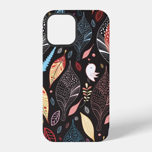 秋の葉のテクスチャ iPhoneケース (裏面)