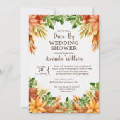 秋の葉のドライブバイブライダルシャワー招待状 (正面)