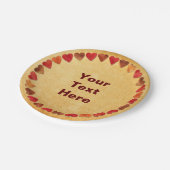 秋の葉のハートオン古い紙紙プレート ペーパープレート (アングル)