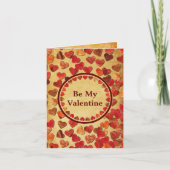 秋の葉のハート – バレンタインカード カード (正面)