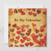 秋の葉のハート – バレンタイン カード (正面)