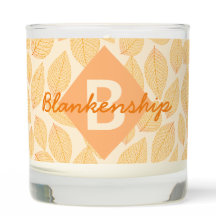 秋の葉のパターン個人モノグラム名