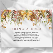 秋の葉のフローラが本の赤ちゃんシャワーをもたらす エンクロージャーカード