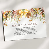 秋の葉のフローラが本の赤ちゃんシャワーをもたらす エンクロージャーカード
