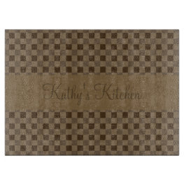 秋の葉のブラウンの正方形 カッティングボード