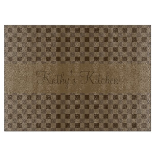 秋の葉のブラウンの正方形 カッティングボード (正面)