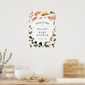 秋の葉のベビーシャワー歓迎ポスター ポスター (キッチン)