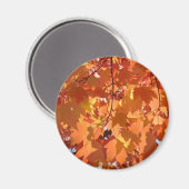秋の葉のマグネット 紅葉 オレンジの木の葉 マグネット (正面/裏面)