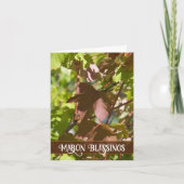 秋の葉の変化 マボン祝福 カード (正面)