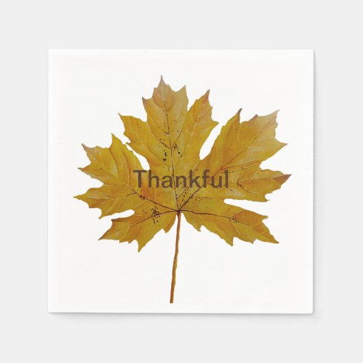 秋の葉の感謝の水色 スタンダードカクテルナプキン (正面)