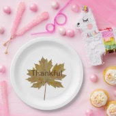秋の葉の感謝水色 ペーパープレート (パーティー)