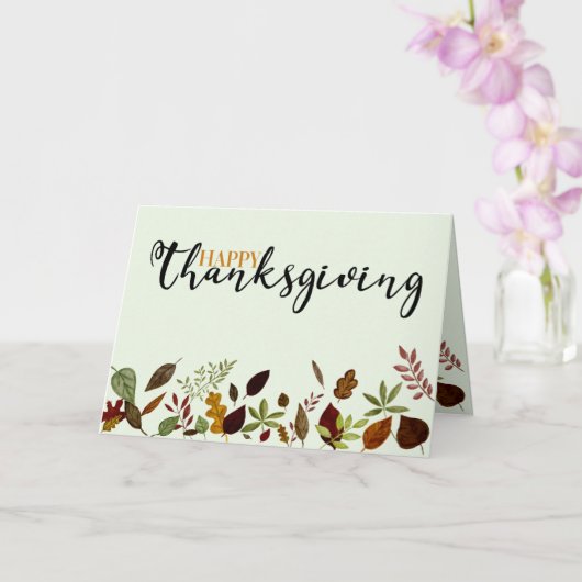 秋の葉の感謝祭カード カード (蘭)