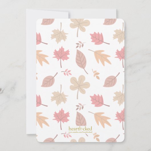 秋の葉の感謝祭ディナー 招待状 (裏面)