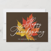 秋の葉の感謝祭ホリデーカード シーズンカード (正面)