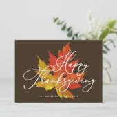 秋の葉の感謝祭ホリデーカード シーズンカード (スタンド正面)