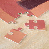 秋の葉の散歩 | 抽象芸術水色 ジグソーパズル (側面)