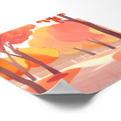 秋の葉の散歩 | 抽象芸術水色 ポスター (角)