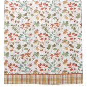 秋の葉の水素朴色パターン シャワーカーテン (正面)